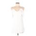 Lulus Casual Dress - A-Line V Neck Sleeveless: White Print Dresses - Women's Size Medium