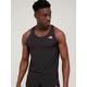 adidas Men's Adizero Running Singlet Running Vest - Black, Black, Size S, Men