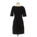 Tahari by ASL Casual Dress - Sheath Crew Neck Short sleeves: Black Print Dresses - Women's Size 4