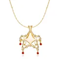 Classic Stella Winx Necklace Club Luxurious Red Natural Zircon Star Pendant for Girl Woman Cartoon