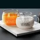 350ml Letter Printed Transparent Creative Glass Coffee Tea Mug Drinks Dessert Breakfast Milk Cup Glass Mugs Handle Drinkware