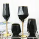 Pure Black Crystal Golden Edge Wine Glass Goblet Light Luxury Irregular Model Room Special Champagne