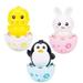 LNGOOR 3 Pieces Musical Tumbler Wobbler Baby Toys Penguin Bunny Chick Tummy Time Wobbler Enlightenment Toy Tumbler Early Education Toys for Kid Toddler Gifts