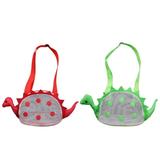 Hemoton 2 Pcs Kids Beach Bags Dinosaur Mesh Bags Kids Mesh Storage Pouches Shell Bags