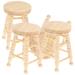 4Pcs Wooden Stools Photo Props Kids Playthings Dollhouse Supplies (Khaki)