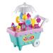 Trolley set toy Ice Cream Candy Cart Pretend Play Food Dessert Food Supermarket Trolley Candy Mini Cart Table Toys Trolley Set Toys with Music Light Best Gift for Girls and Kids (Random Color)