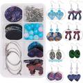 1 Box DIY 8 Pairs Resin Earring Making Kit Cloud Flat Round Heart Drop Earring Bead Dangle Jewelry Making Craft
