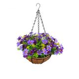 CSCHome Artificial Hanging Basket Plants Flower Iron Hanging Pot Decoration for Outdoors Courtyard Decor Hanging Baskets for Outdoors Courtyard Decor