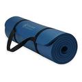 Gaiam Essentials Thick Yoga Mat Fitness & Exercise Mat with Easy-Cinch Carrier Strap Navy 72 L X 24 W X 2/5 Inch Thick