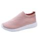 dmqupv Womens Slip On Sneakers Womens Shoes Sports Casual Sneakers Running Mesh Breathable Lace-up Comfortable Fashion Tennis Shoes Pink 39