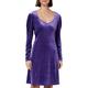 ICHI IHLAVANNY DR2 Damen Freizeitkleid Kleid Minikleid Samt Herzausschnitt Langarm Regular-Fit, Größe:M, Farbe:Violet Indigo (193750)