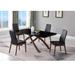 Somette Emerson Black Glass Dining Set with Black Contour Chairs