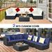 Costway 7PCS Patio Rattan Furniture Set Sectional Sofas Off White & - See Details