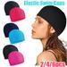 6/4/2Pcs Elastic Swim Caps Comfortable Non-slip Fabric Swimming Hat Lightweight Bathing Caps for Women Men Kids Short or Long Hair