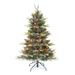 4.5' Aspen Fir Medium Artificial Christmas Tree, Multicolor Lights - 4.5 Foot