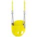 Outdoor Heights High Back Full Bucket Toddler & Baby Swing Set for Backyard Swing with Vinyl Coated Chain (1 Yellow)