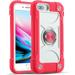 Compatible with iPhone 6 Plus/6S Plus Case iPhone 7 Plus Case/iPhone 8 Plus Case 5.5 Inch with Ring Stand Heavy-Duty Military Grade Shockproof Phone Cover. (Hot Pink)