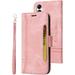 Samsung Galaxy A34 Wallet Case PU Leather Folio Kickstand Card Slots Cover for Samsung Galaxy A34 Book Folding Flip Case Protective Cover for Samsung Galaxy A34 Pink