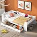 Modern Twin Size Daybed with Shelves, Drawers and Built-In Charging Station