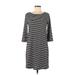 Emory Park Casual Dress - Shift: Black Stripes Dresses - Women's Size Medium