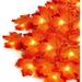 Thanksgiving Decorations Lights Autumn Garland Fall Maple Leaves Lights 40 LEDs 20ft Indoor String Lights for Home Indoor Outdoor Harvest Festival Decor