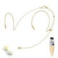 Beige Mini Xlr 4 Pin Ta4F Head Worn Dual Earhook Headset Microphone For Shure