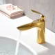Mitigeur de lavabo à poignée unique robinet de salle de bains en laiton chromé doré robinet d'évier