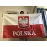 Drapeau de ciel de la République de Pologne aigle drapeaux polonais blanc rouge UE Pologne