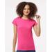 Gildan G640L Women's Softstyle Womenâ€™s T-Shirt in Heliconia size Small | Cotton 64000L