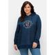 Sweatshirt SHEEGO "Große Größen" Gr. 48/50, blau (dark blue denim) Damen Sweatshirts