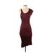 Zara Casual Dress - Midi Scoop Neck Sleeveless: Burgundy Print Dresses - Women's Size Small