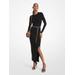 Michael Kors Wool Blend Belted Midi Dress Black S