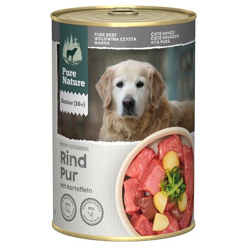 6x 400g Pure Nature Senior Rind Pur Hundefutter nass