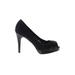 ray Heels: Pumps Stilleto Cocktail Party Black Print Shoes - Women's Size 8 - Peep Toe