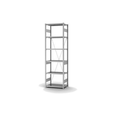 PROREGAL Fachbodenregal Stecksystem | Grundregal | HxBxT 250x75x40cm | 6 Ebenen | Fachlast 300 kg | Einseitig nutzbar | Verzinkt Image