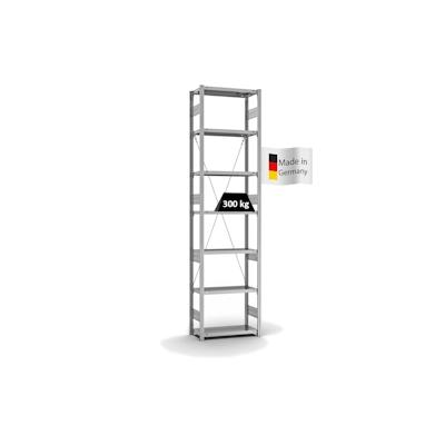 PROREGAL Fachbodenregal Stecksystem | Grundregal | HxBxT 300x75x30cm | 7 Ebenen | Fachlast 300 kg | Einseitig nutzbar | Verzinkt Image