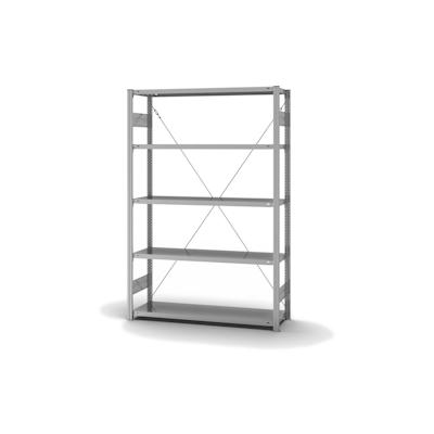 PROREGAL Fachbodenregal Stecksystem | Grundregal | HxBxT 200x100x40cm | 5 Ebenen | Fachlast 145 kg | Einseitig nutzbar | Verzinkt Image