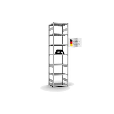 PROREGAL Fachbodenregal Stecksystem | Grundregal | HxBxT 300x75x50cm | 7 Ebenen | Fachlast 230 kg | Beidseitig nutzbar | Verzinkt Image