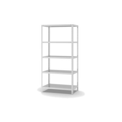 PROREGAL Fachbodenregal Schraubsystem | Grundregal | HxBxT 200x100x50cm | 5 Ebenen | Fachlast 200 kg | Beidseitig nutzbar | Lichtgrau Image