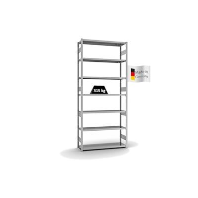 PROREGAL Fachbodenregal Stecksystem | Grundregal | HxBxT 300x130x40cm | 7 Ebenen | Fachlast 315 kg | Beidseitig nutzbar | Verzinkt Image