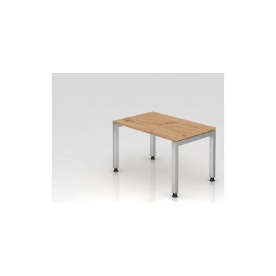 PROREGAL Schreibtisch Pejo | Asteiche | Silber Gestell | BxT 120x80cm | Arbeitshöhe 68-76cm | höhenverstellbar | 4-Fuß-Gestell eckig Image