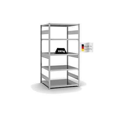 PROREGAL Fachbodenregal Stecksystem | Grundregal | HxBxT 200x100x80cm | 5 Ebenen | Fachlast 330 kg | Beidseitig nutzbar | Verzinkt Image