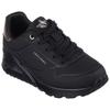 Sneaker SKECHERS "ESS - STREET GIRLS", Kinder, Gr. 35, schwarz (schwarz, uni), Lederimitat, casual, Schuhe, Freizeitschuh mit gepolster.Schaftrand, Größenschablone zum Download