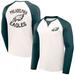 Men's NFL x Darius Rucker Collection by Fanatics Cream/Midnight Green Philadelphia Eagles Long Sleeve Raglan T-Shirt