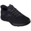 Slip-On Sneaker SKECHERS "SUMMITS-HIGH RANGE", Herren, Gr. 43, schwarz, Textil, casual, Schuhe, Slipper, Freizeitschuh, Halbschuh in veganer Verarbeitung