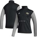 Men's adidas Black Georgia Tech Yellow Jackets Sideline AEROREADY Half-Zip Top