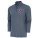 Men's Antigua Heather Navy Washington Wizards Hunk Quarter-Zip Pullover Top