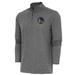 Men's Antigua Heather Black Golden State Warriors Hunk Quarter-Zip Pullover Top