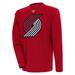 Men's Antigua Red Portland Trail Blazers Flier Bunker Pullover Sweatshirt