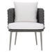 Bernhardt Santa Cruz Outdoor Arm Chair in Nordic Grey, Stainless Steel in Gray | 30 H x 26.25 W x 28 D in | Wayfair X02549Q